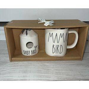 Rae Dunn Mama Bird Mug Baby Bird House Gift Set Artisan Collection New in Box